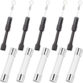 5 pcs CL01-12 Microwave Oven Induction Cooker High Voltage Diode Rectifier + 5 pcs Microwave Fuse Ceramic Tube 20 Amp 250 V Fuse 6 x 30 mm Slow Blow Fuse
