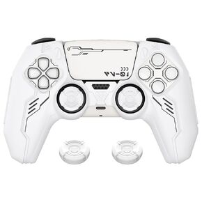 PlayVital Mecha Edition Silicone Cover Compatible with ps5 Controller with 2 Joystick Caps and 6 Stickers, Shockproof Non-Slip Grip Protector Accessories, Fits for ps5 Charging Station - Racing Green