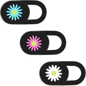 3 Pcs Laptop Camera Cover Slide, Webcam Cover Cute Flower Camera Cap Ultra Thin Privacy Protector Fit for PC, Tablet, Smartphone
