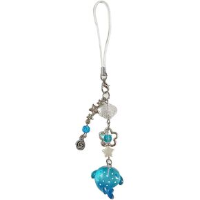 Beaded Dot Shark Charm, Handcrafted Shark Charm, Trendy Keyrings Accessory, Phone Lanyard