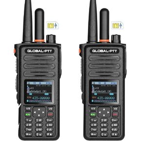 G8Plus POC أجهزة الراديو + UHF التناظرية Walkie Talkie ثنائية الاتجاه ، مكرر نطاق غير محدود نطاق الاتصال على مستوى البلاد في خطة بيانات SIM لمدة عام واحد (أسود)