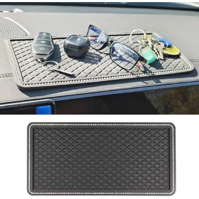 Car Dashboard Anti-Slip Pad, 11.81×5.9 Inch Feather Sticky Car Dash Strong Gripping Mat, Furry Universal Vehicle Interior Accessories for Cell Phones, Keychains, Sunglasses (Style2)