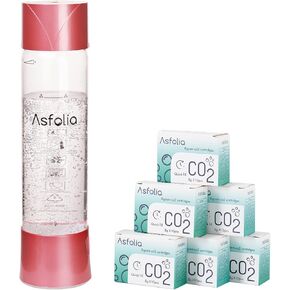 Portable Sparkling Water Maker MapleLeaf Soda Maker Machine，500ml Carbonating Bottle，60 Pack CO2 Cylinders，Bottom-Carbonation Design Compact and Stylish, Perfect for Home or Travel (Pink)