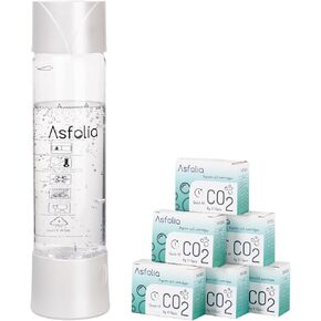 Portable Sparkling Water Maker MapleLeaf Soda Maker Machine，500ml Carbonating Bottle，60 Pack CO2 Cylinders，Bottom-Carbonation Design Compact and Stylish, Perfect for Home or Travel (White)