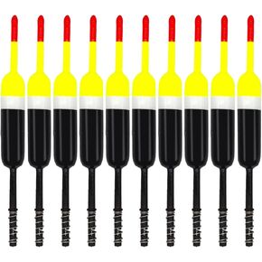 Fishing Bobbers Spring Floats for Crappies Slip Buoyant Balsa Wood Body Fishing Gear Accessories, Pack of 10