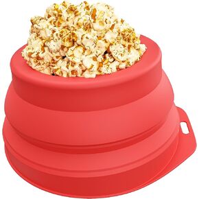 Li&Zhao Silicone Popcorn Maker - Microwave Popcorn Popper Microwave Popcorn Bowls Reusable Collapsible Bowl for Family Movie Nights(Grey)