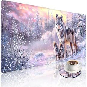 Large Desk Mat with Stitched Edges, Purple Dragon Office Desk Pad, Anime Gaming Mouse Pad, Extended Keyboard and Mouse Mat,31.5x11.8 inch Waterproof Desk Writing Pad for Office and Home