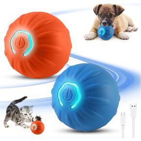 2PCS Shaky Ball Toy for Dogs,Pet Bounce Ball ,Vibrating Dog Ball for Dogs, Automatic Moving Dog Toy Ball,Bouncing Ball for Dogs Interactive Dog Ball,Automatic Moving Dog Toy Ball shaking(Blue+Orange)