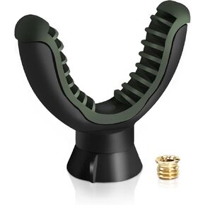Manbily U-Shaped Yoke Shooting Mount Rest Stick Head, 360° Rotation, 3/8 inch & 1/4 inch Screw Thread for Hunting, Tripods, Bipods, Monopods (U-1)