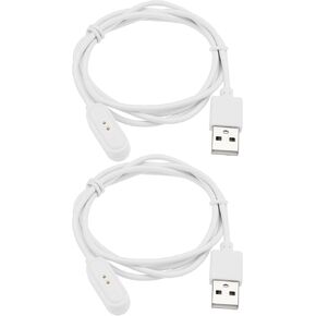 Sing F Ltd 2PCS Smart Watch USB شحن كابل استبدال الجزء المغناطيسي كبل الشاحن USB Magnetic Smart Watch Charger متوافق مع Oppo Watch Free OWW206 (أبيض)