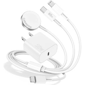 for Apple Watch Charger,3 in 1 USB C Charger for iPhone 16 /Samsung/Type C/Lightning Multiple Devices Fast Charging Cable Travel Essentials Cords for iWatch Ultra/SE/10/9/8 & iPhone 16 15 14-3FT