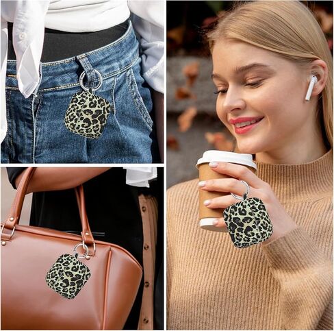 for AirPods 4th Generation Case with Cleaner Kit Soft, Cute Daisy Leopard Print Aesthetic Silicone Shockproof Keychain Girls Women Case Cover for Airpods 4(2024)-Grey in Saudi Arabia