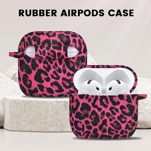 for AirPods 4th Generation Case with Cleaner Kit Soft, Cute Daisy Leopard Print Aesthetic Silicone Shockproof Keychain Girls Women Case Cover for Airpods 4(2024)-Grey in Saudi Arabia