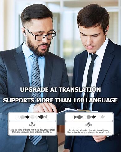 AI Headphones Language Translator Translation Translating Earbuds Real Time for iPhone Android Earpiece Ear Buds Spanish Translator Device AI Earbuds Translate Earphones audífonos traductores in Saudi Arabia
