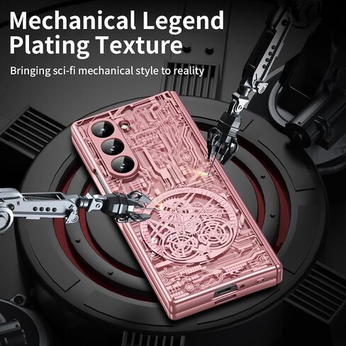 for Samsung Galaxy Z Fold 6 Case with Mechanical Legend Pattern, Front Screen Protector - Sleek Design, Holographic Texture, Plating Folding Completely 360 Full Protection.(Black) in Saudi Arabia