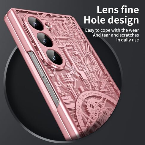 for Samsung Galaxy Z Fold 6 Case with Mechanical Legend Pattern, Front Screen Protector - Sleek Design, Holographic Texture, Plating Folding Completely 360 Full Protection.(Black) in Saudi Arabia