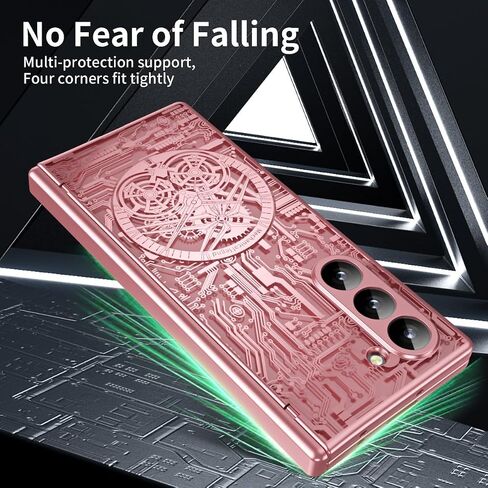 for Samsung Galaxy Z Fold 6 Case with Mechanical Legend Pattern, Front Screen Protector - Sleek Design, Holographic Texture, Plating Folding Completely 360 Full Protection.(Black) in Saudi Arabia