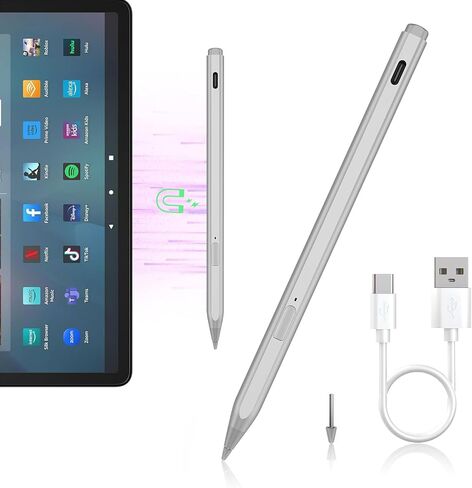 Amz Fire Tablet Pens Pen for Amazon Fire Max 11 (2023 الإصدار) و Amazon Fire HD 10 ، (13th Gen ، 2023 إصدار) ، قلم مع USB-C شحن سريع ، 4096 Control Control in Saudi Arabia