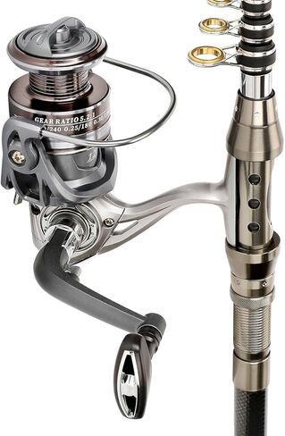 قضبان الصيد تلسكوبية كومبو قضيب ألياف الكربون مع بكرة الغزل محمولة معالجة العلبة خط الصيد الطعوم الاصطناعية والخطافات للسفر في المياه العذبة في المياه المالحة الصيد in Kuwait