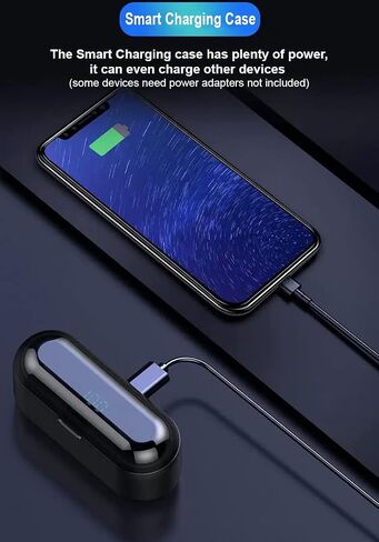 Acuvar Fully Wireless Bluetooth 5.0 Rechargeable IPX7 Waterproof Earbud Headphones w Microphone, 2000mAh USB Smart Dual Charging Case/Stand Surround Stereo Bass and Passive Noise Cancelling (Blue) in Saudi Arabia