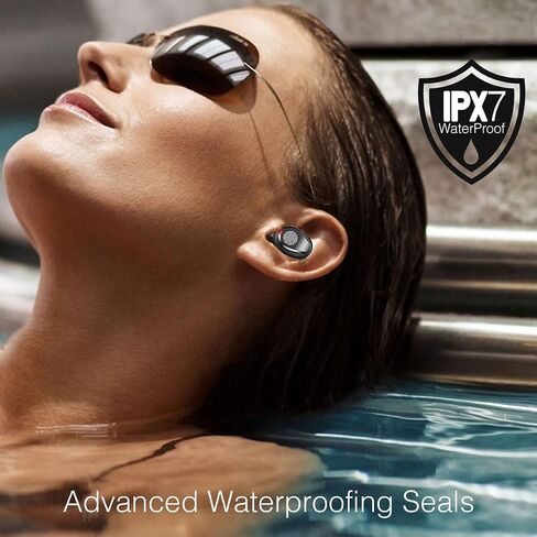 Acuvar Fully Wireless Bluetooth 5.0 Rechargeable IPX7 Waterproof Earbud Headphones w Microphone, 2000mAh USB Smart Dual Charging Case/Stand Surround Stereo Bass and Passive Noise Cancelling (Blue) in Saudi Arabia