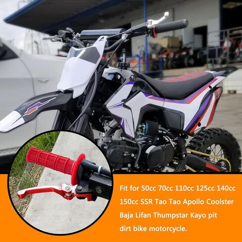 كابل ذراع الفرامل القابل للطي بمقبض الخانق لـ 50cc 70cc 110cc 125cc 150cc Apollo RFZ125 DBX15 X18 X19 Tao Tao DB17 DB27 Coolster M125 SSR Pit Dirt Bike دراجة نارية سوداء in Saudi Arabia