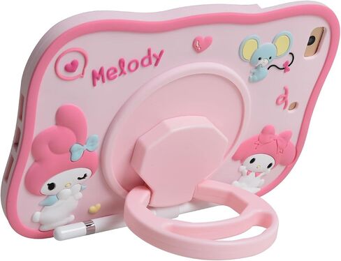 Cartoon Case for iPad 10.2"，MONEHOYSY Cute Soft Silicone Kickstand [Drop Proof,Shock Proof,Anti Slip] Back Stand Cover Case for Kids Children Teens Girls Boys (Pika) in Saudi Arabia