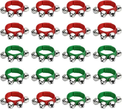 6 قطع من أدوات أجراس جلجل من YoleShy، أجراس المعصم وأجراس جلجل يدوية، سوار جرس جلجل لأجراس الموسيقى، هدايا حفلات قرع أجراس الكاحل، جرس جلجل عيد الميلاد (أحمر وأخضر) in Kuwait