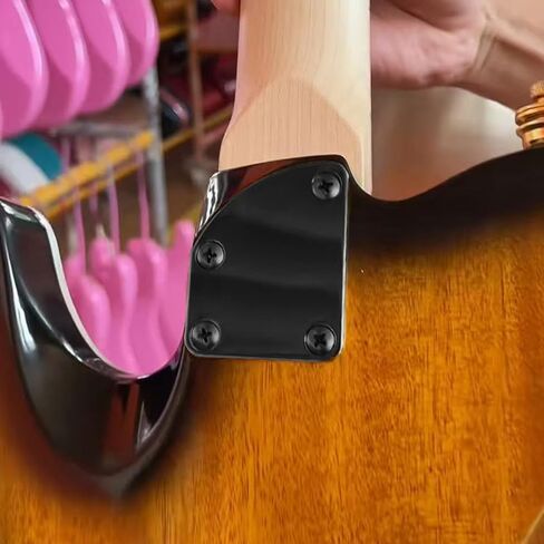 Guitar Neck Plate Chrome Curved Neck Plate Neck Joint Plate Electric Guitar Part Replacement for Telecaster Neck Tele Neck Strat Neck Stratocaster Neck Bass Neck in Kuwait