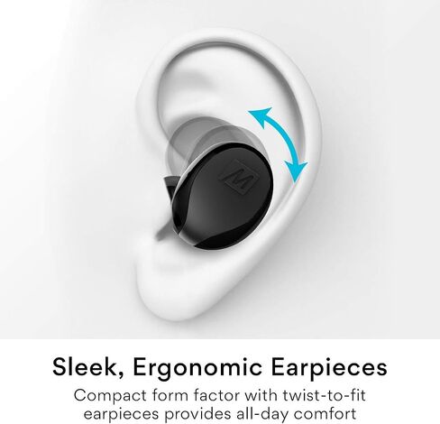 MEE audio X20 True Wireless Earbuds - Bluetooth 5.0 Stereo Headphones with Charging Case - Active Noise Cancelling in Ear Earphones - IPX4 Sweat Resistant, Built-in Headset, Mic & Touch Control in Saudi Arabia