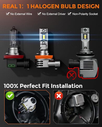 [2024 Upgrade] 9005 Bulbs [Newest & Brightest] 20000lm 600% Brighter 1:1 Mini Size Design With 6000k Cool White，Direct Installation Fog Light Bulbs Plug and Play, Pack of 2 in Saudi Arabia