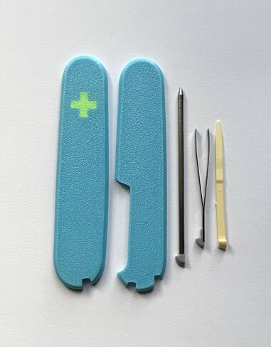 Replacement Covers For Victorinox Scales Plus 91mm Plastic Handles With Toothpick Tweezers And Ballpoint Pen Glow In The Dark (Orange) in Saudi Arabia