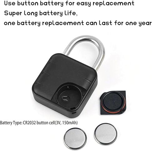 Fingerprint Padlock, Locker Lock, Keyless Biometric Padlock Fingerprint Lock Combination Gate Locks for Outdoor Storage Gym Lock USB Rechargeable - Silver in Kuwait