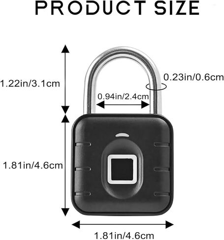 Fingerprint Padlock, Locker Lock, Keyless Biometric Padlock Fingerprint Lock Combination Gate Locks for Outdoor Storage Gym Lock USB Rechargeable - Silver in Kuwait