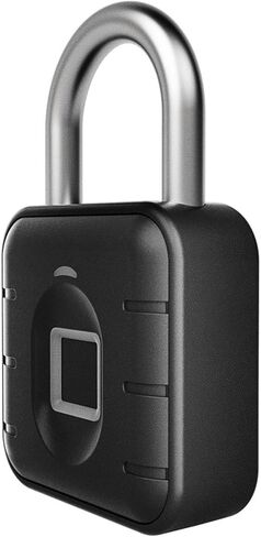 Fingerprint Padlock, Locker Lock, Keyless Biometric Padlock Fingerprint Lock Combination Gate Locks for Outdoor Storage Gym Lock USB Rechargeable - Silver in Kuwait