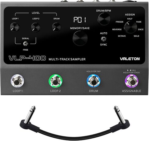 VALETON Looper Pedal Dual Track Stereo Looper for Guitar, Bass, Keyboard, Vocals Drum Machine 99 Project Storage spaces Software Support VLP-200 in Kuwait