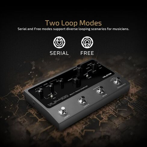 VALETON Looper Pedal Dual Track Stereo Looper for Guitar, Bass, Keyboard, Vocals Drum Machine 99 Project Storage spaces Software Support VLP-200 in Kuwait