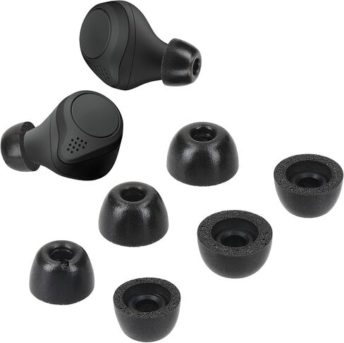 kwmobile Replacement Ear Tips Compatible with Jabra Elite 75t /65t / Active - Set of 6 - Memory Foam Eartips - Grey in Saudi Arabia