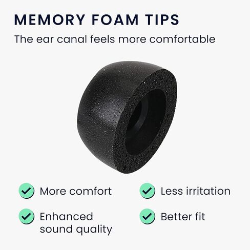 kwmobile Replacement Ear Tips Compatible with Jabra Elite 75t /65t / Active - Set of 6 - Memory Foam Eartips - Grey in Saudi Arabia
