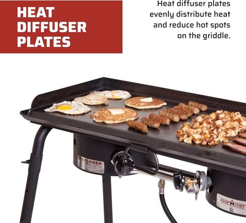 Camp Chef 2-Burner Griddle - Professional Flat Top Griddle for Camp Chef Cooking Systems - Outdoor Cooking Equipment - Fits 14" Cooking Systems in Kuwait