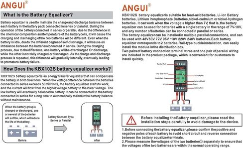 ANGUI Battery Equalizer KBX104S LCD 4S 12V 24V 36V 48V Connect Voltage DC Inverter Active Balancer Lead Acid Batteries Monitor in Saudi Arabia
