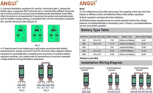ANGUI Battery Equalizer KBX104S LCD 4S 12V 24V 36V 48V Connect Voltage DC Inverter Active Balancer Lead Acid Batteries Monitor in Saudi Arabia