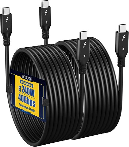 Thunderbolt 4 Cable 240W 3 feet (0.9 Meter) 1Pack USB-C to USB C Cable, Supports 8K Display and 40 Gbps Data Transfer, Compatible with iPhone 15, MacBook, iPad and Samsung Galaxy S23 etc in Saudi Arabia