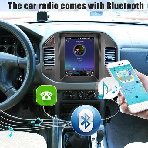 Radio Android Radio for Mitsubishi Pajero V60 V68 V73 2004-2011 9.7 بوصة Tesla Style IPS Screen Screen Stereo مع Bluetooth 5.0 Carplay/Android Auto GPS Mavigation in Kuwait