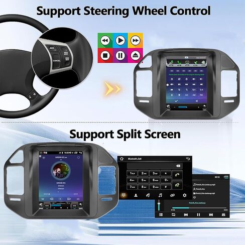 Radio Android Radio for Mitsubishi Pajero V60 V68 V73 2004-2011 9.7 بوصة Tesla Style IPS Screen Screen Stereo مع Bluetooth 5.0 Carplay/Android Auto GPS Mavigation in Kuwait