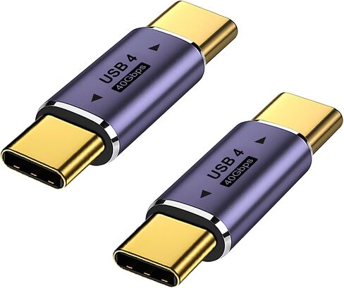 AreMe 2 Pack USB C Male to Male Adapter, USB Type C Coupler Extender Support 100W, 40Gbps, 8K@60Hz for Thunderbolt 4/3, MacBook Pro/Air, Laptop, Phones and More Type C Devices (Purple) in Kuwait