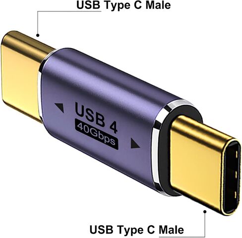 AreMe 2 Pack USB C Male to Male Adapter, USB Type C Coupler Extender Support 100W, 40Gbps, 8K@60Hz for Thunderbolt 4/3, MacBook Pro/Air, Laptop, Phones and More Type C Devices (Purple) in Kuwait