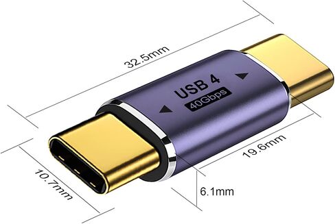AreMe 2 Pack USB C Male to Male Adapter, USB Type C Coupler Extender Support 100W, 40Gbps, 8K@60Hz for Thunderbolt 4/3, MacBook Pro/Air, Laptop, Phones and More Type C Devices (Purple) in Kuwait