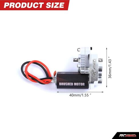 RCAWD Upgraded 55T Carbon Brush 050 Motor Alum Center Gear Case Transmission Assembled w/Steel Gears for Axial SCX24 Wrangler Bronco Gladiator C10 Deadbolt AX24 XC-1 4WS Upgrade Parts (Red) in Saudi Arabia