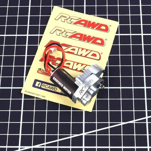 RCAWD Upgraded 55T Carbon Brush 050 Motor Alum Center Gear Case Transmission Assembled w/Steel Gears for Axial SCX24 Wrangler Bronco Gladiator C10 Deadbolt AX24 XC-1 4WS Upgrade Parts (Red) in Saudi Arabia